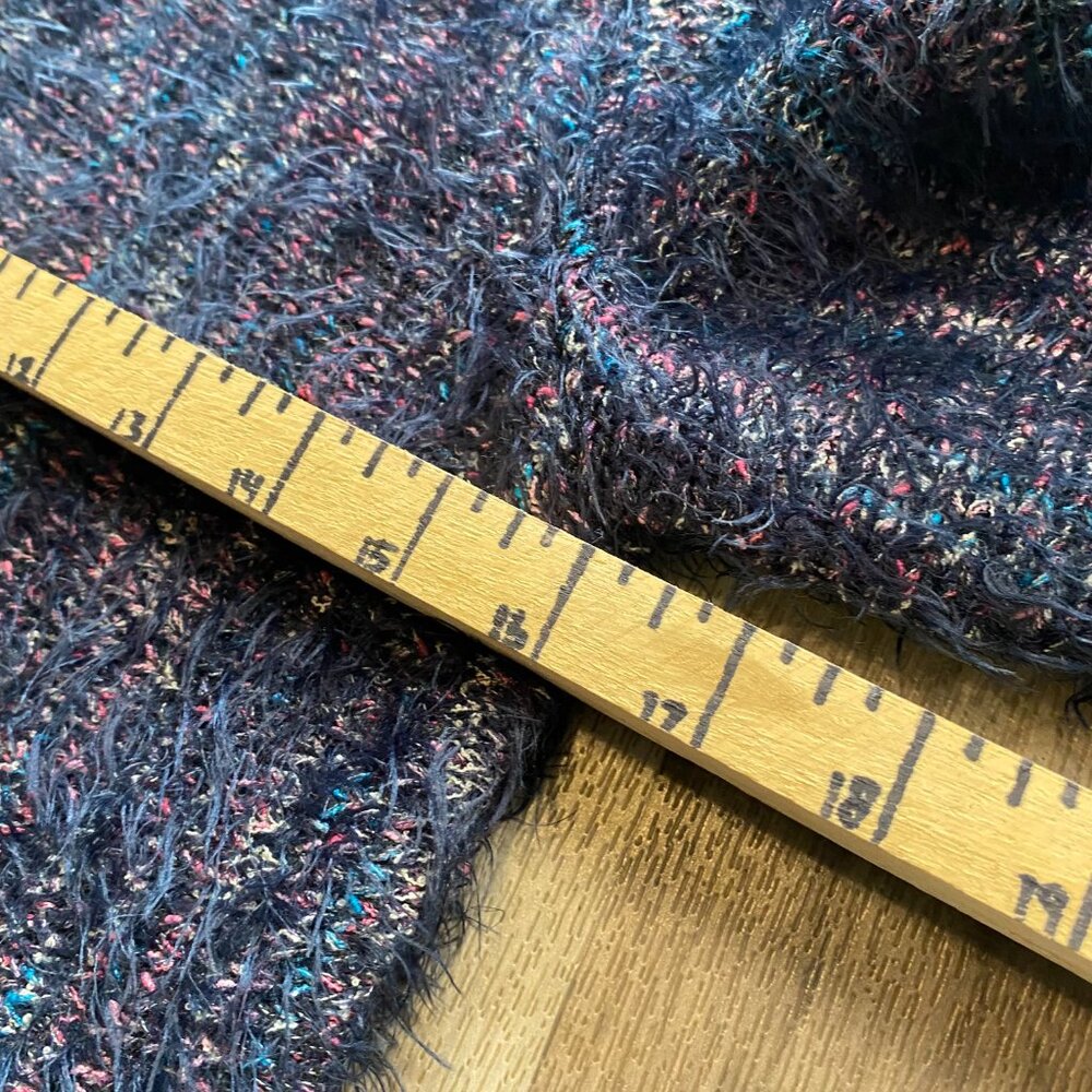 Chico's Blue Colorful Fuzzy Sweater Size 1 (M) - Picture 5 of 6